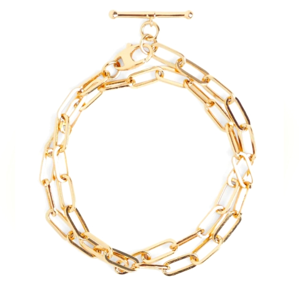 Gold Double Wrap Toggle Bracelet LOREN STEWART